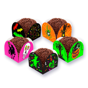 Forminha Brigadeiro Pétala Halloween Neon c/50 un