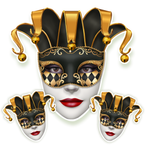 Kit Arlequina Preta e Dourada c/03 un