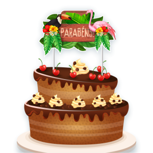 Topo P/ Bolo Tropical c/01 un