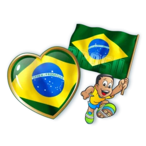 Kit Coração e Menino c/Bandeira c/02 un