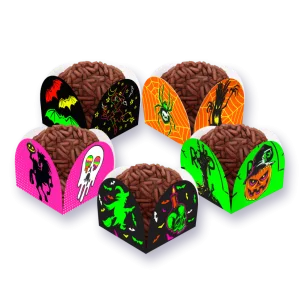 Forminha Brigadeiro Pétala Halloween Neon c/50 un