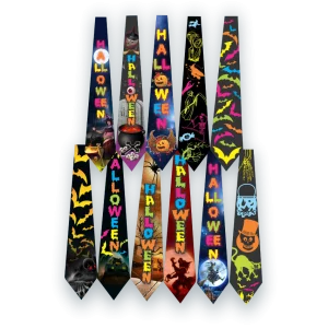 Gravata Halloween c/10 un (brilha na luz negra)