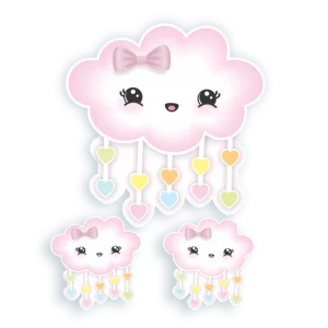 Kit Nuvem Rosa c/03 un