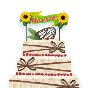 Topo Para Bolo Girassol c/01 un