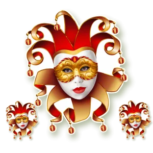 Kit Arlequina Vermelha e Dourada c/03 un