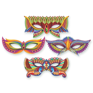Enfeite Máscaras Carnaval c/04 un