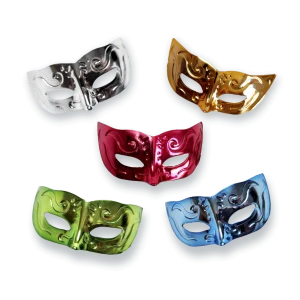 Mini Máscara Plástica Metalizada c/05 un