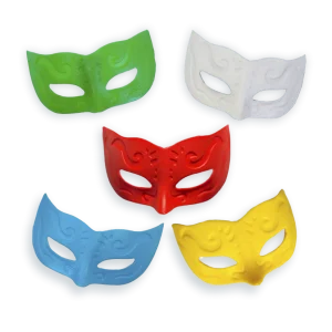 Mini Máscara Plástica Colorida c/05 un