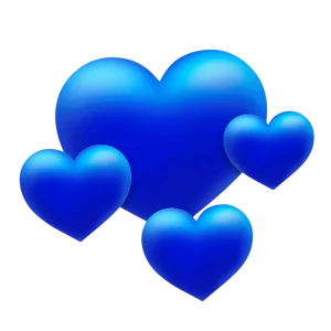 Kit Coraçao Liso Azul c/04 un