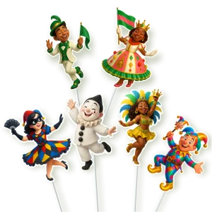 Toppers p/Doces Carnaval c/12 un